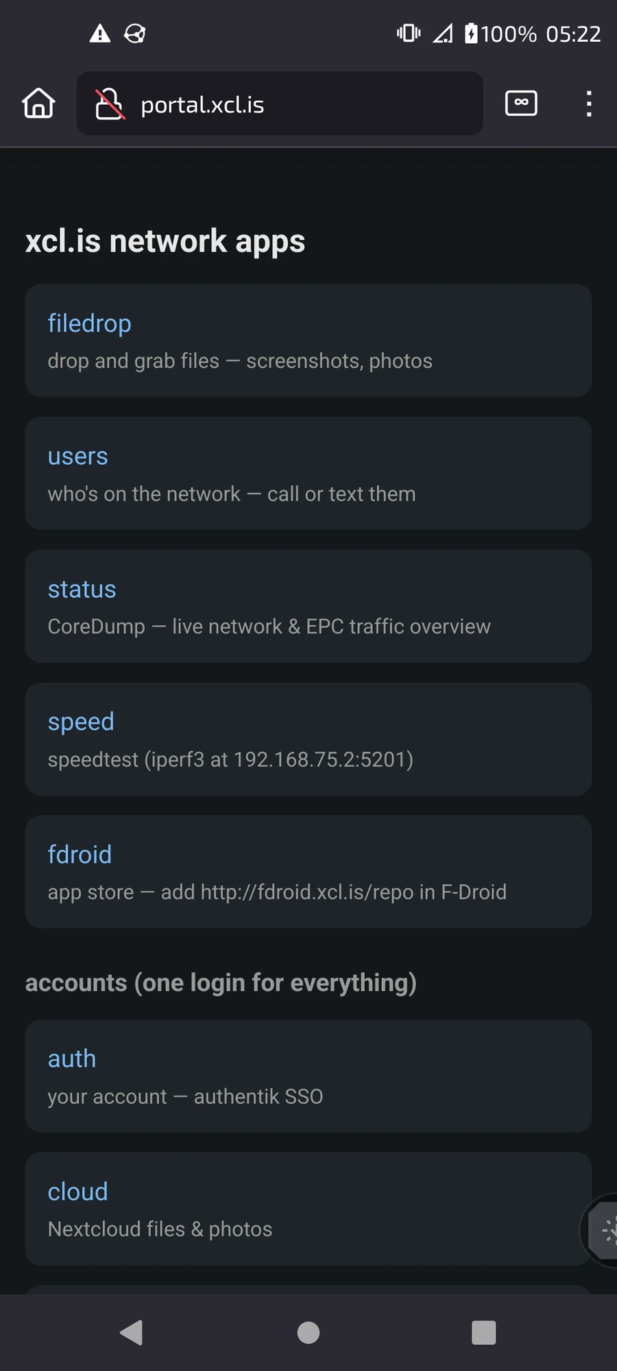 portal.xcl.is network apps list