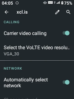 W6 Pro VoLTE video calling settings